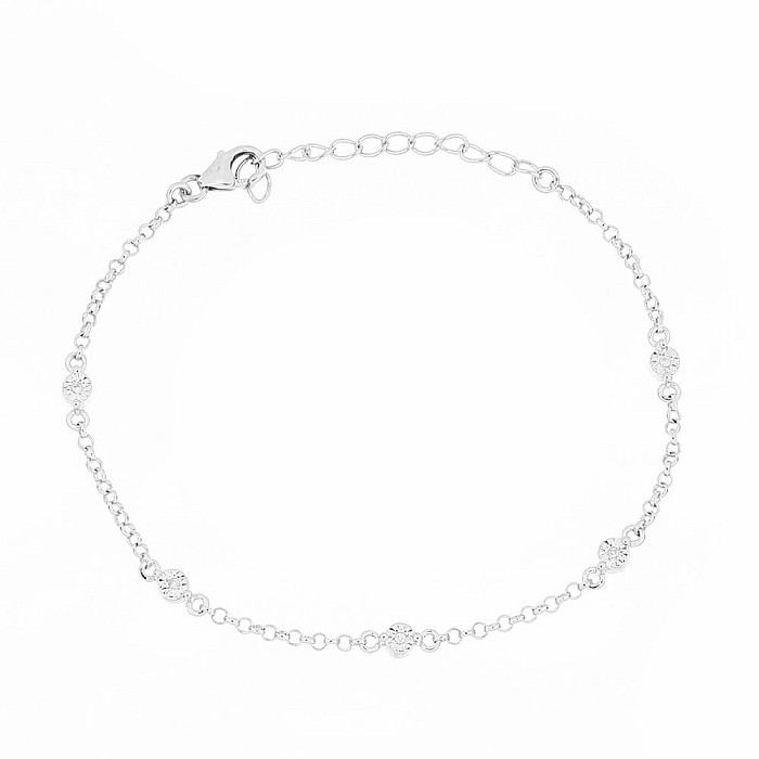 Náramek stříbrný s broušenými diamanty Ag 925 044419 DIA - 16