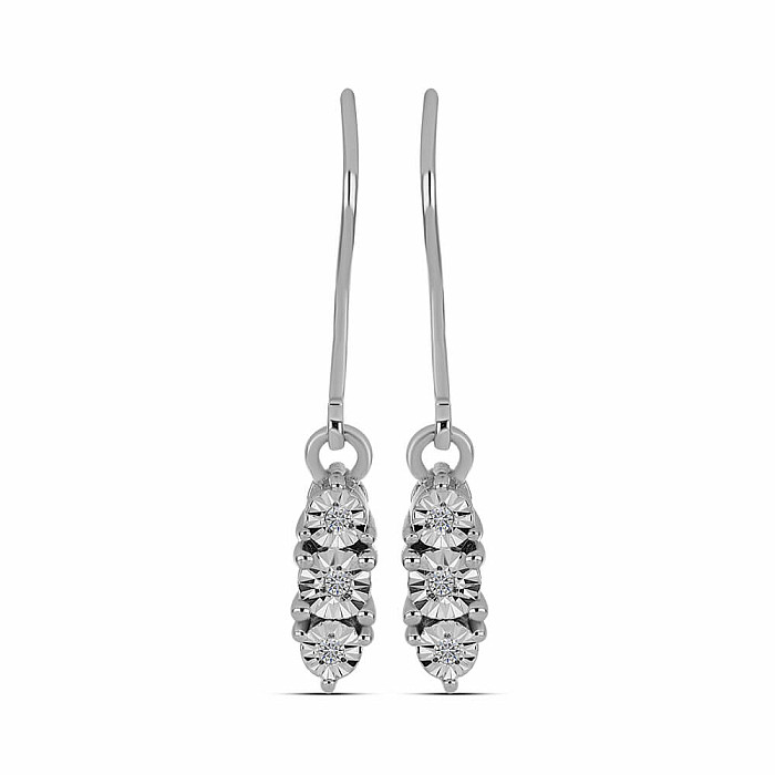 Náušnice stříbrné s broušenými diamanty Ag 925 058820 DIA - 1