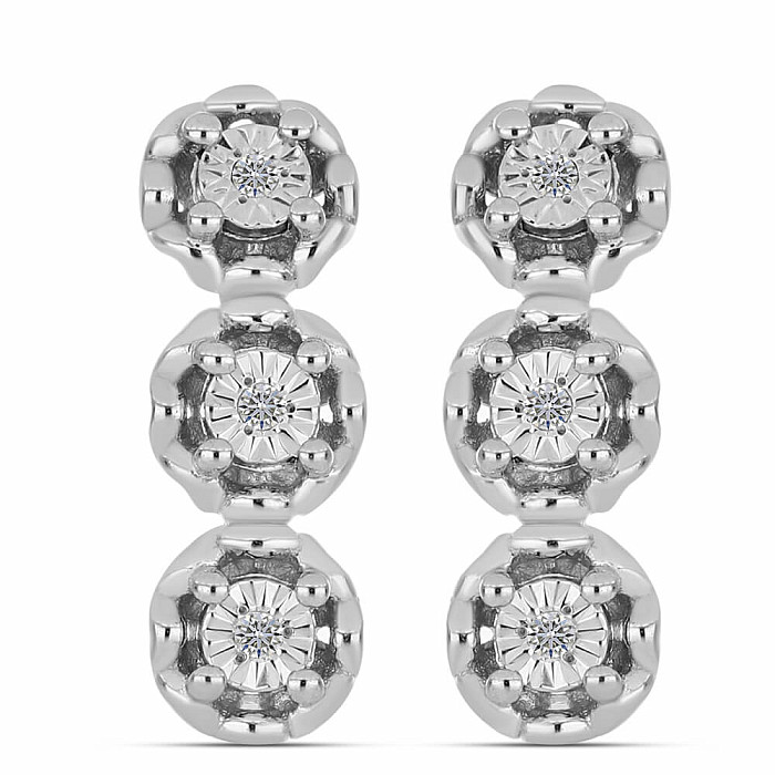 Náušnice stříbrné s broušenými diamanty Ag 925 058822 DIA - 1