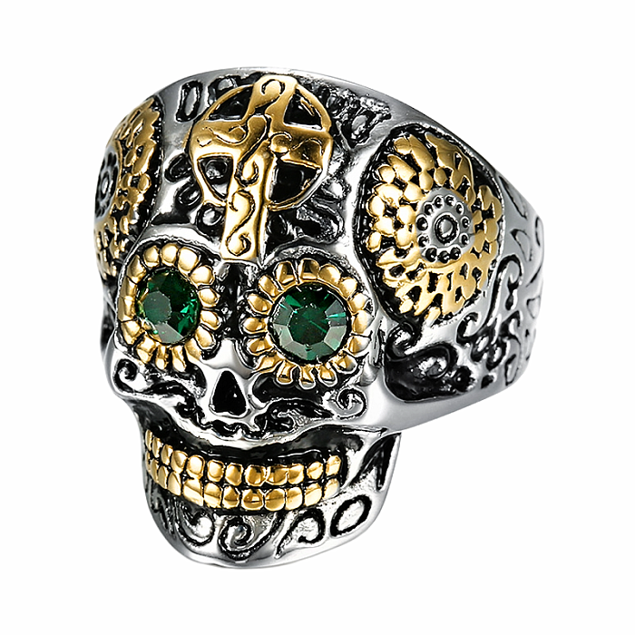 Pánský ocelový prsten Calavera - 64 mm (US 12)