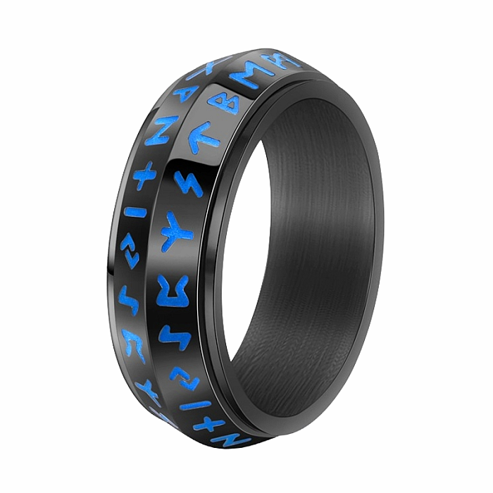 Pánský ocelový prsten Černé runy - 56 mm (US 8)
