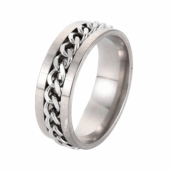 Pánský ocelový prsten Curb Chain - 62 mm (US 11)