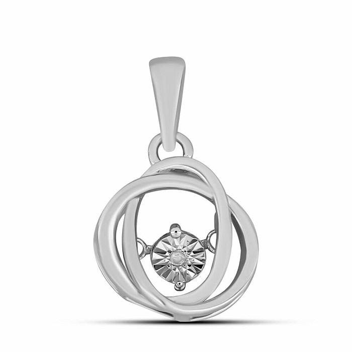 Přívěsek stříbrný s broušeným tancujícím diamantem Ag 925 037330 DIA - 1