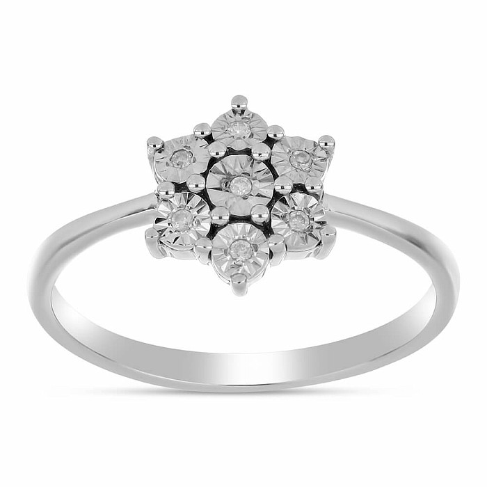 Prsten stříbrný s broušeným diamantem Ag 925 016136 DIA - 57 mm (US 8)