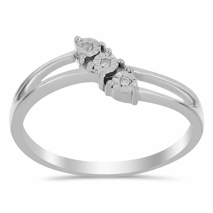 Prsten stříbrný s broušeným diamantem Ag 925 017333 DIA - 52 mm (US 6)