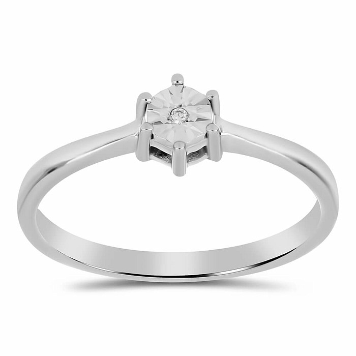 Prsten stříbrný s broušeným diamantem Ag 925 017346 DIA - 54 mm (US 7)