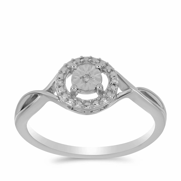 Prsten stříbrný s broušeným diamantem Ag 925 027219 DIA - 62 mm (US 10)