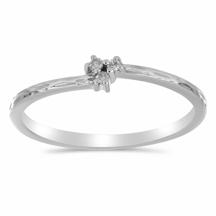 Prsten stříbrný s broušeným diamantem Ag 925 050206 DIA - 57 mm (US 8)