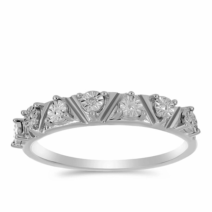 Prsten stříbrný s broušeným diamantem Ag 925 058795 DIA - 54 mm (US 7)