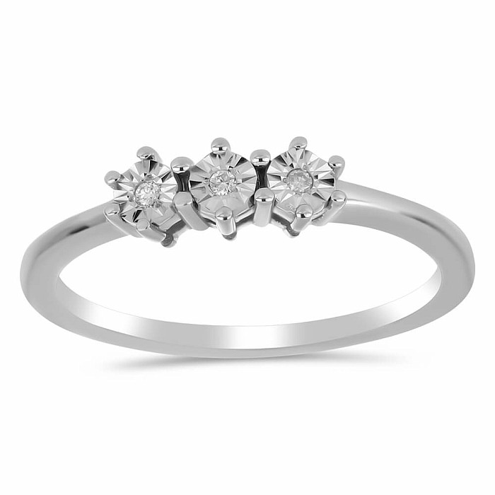 Prsten stříbrný s broušeným diamantem Ag 925 058804 DIA - 59 mm (US 9)