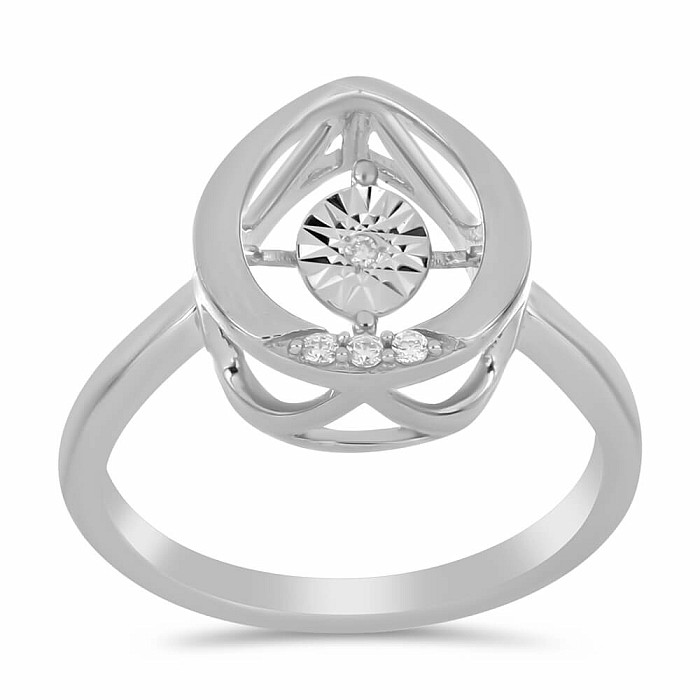 Prsten stříbrný s broušeným tancujícím diamantem Ag 925 038947 DIA - 62 mm (US 10)