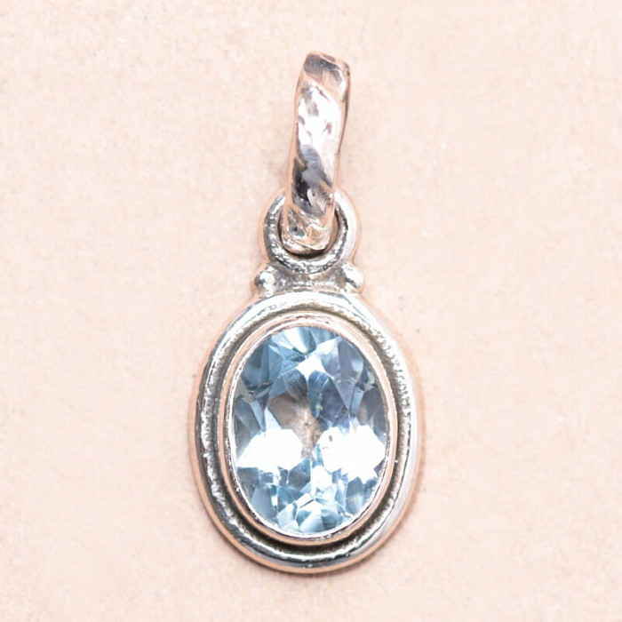 Topaz modrý přívěsek stříbro Ag 925 MIX13 - 1 cm