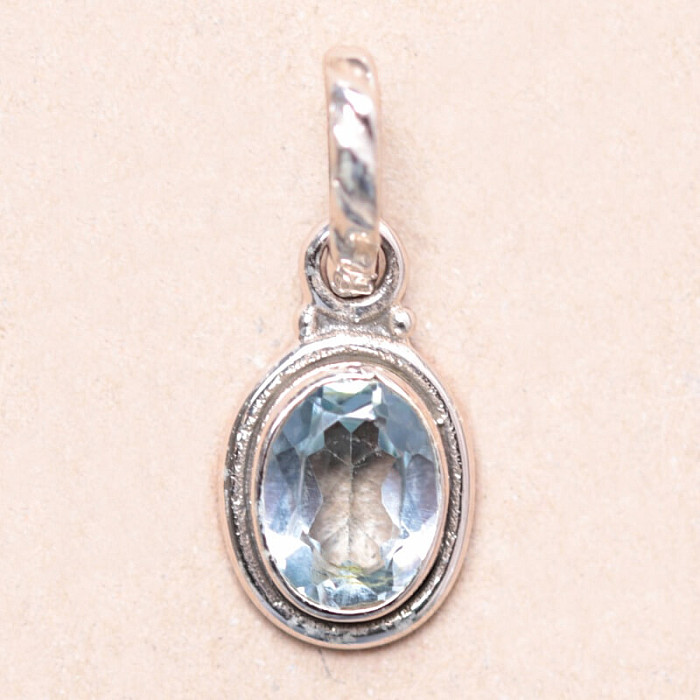 Topaz modrý přívěsek stříbro Ag 925 MIX18 - 1 cm