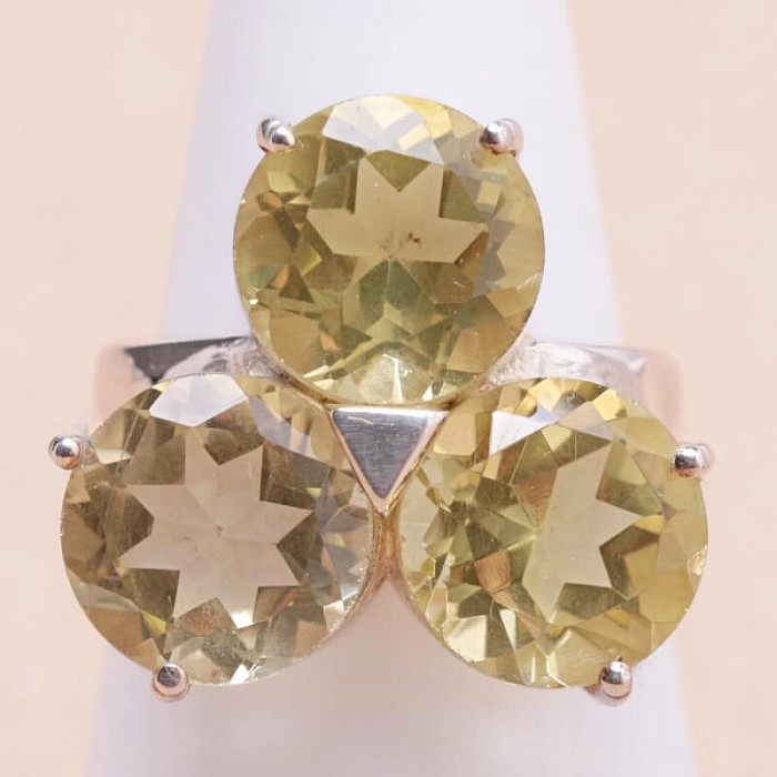 Topaz žlutý Lemon prsten stříbro Ag 925 KO279 - 54 mm (US 7)