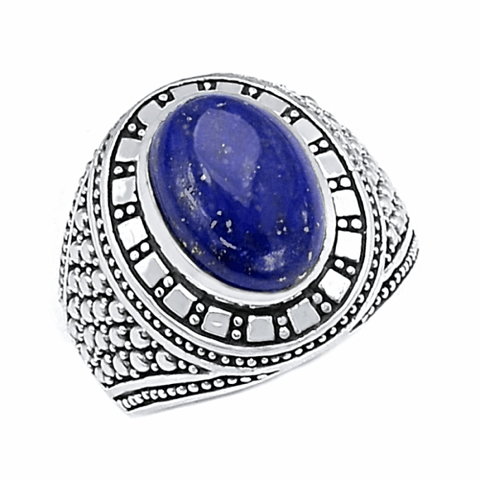 1001 Pánský stříbrný prsten s Lapisem lazuli - 57 mm (US 8)