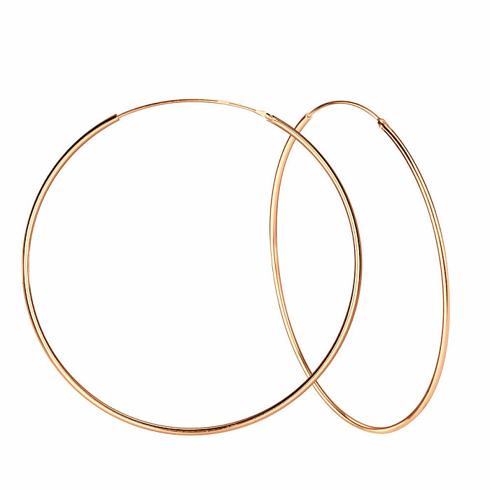6487 Stříbrné 6 cm KRUHY pozlacené rose gold - 6 cm