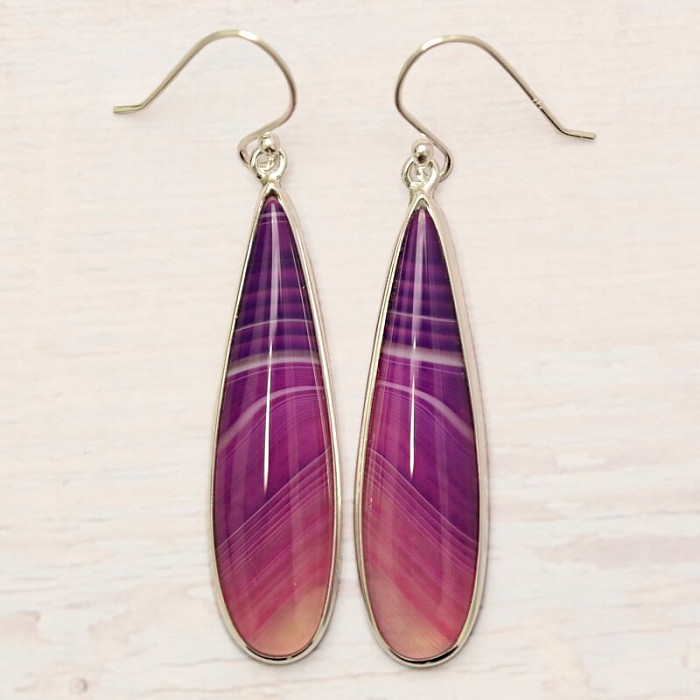 Achát Botswana náušnice stříbro Ag 925 E1321 - 4