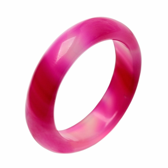 Achát růžový prsten Kruh - 54 mm (US 7)