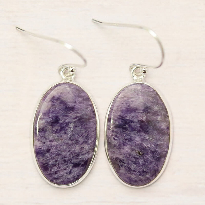 Čaroit náušnice stříbro Ag 925 E1118 - 2