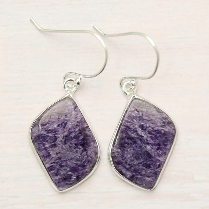 Čaroit náušnice stříbro Ag 925 E1142 - 2