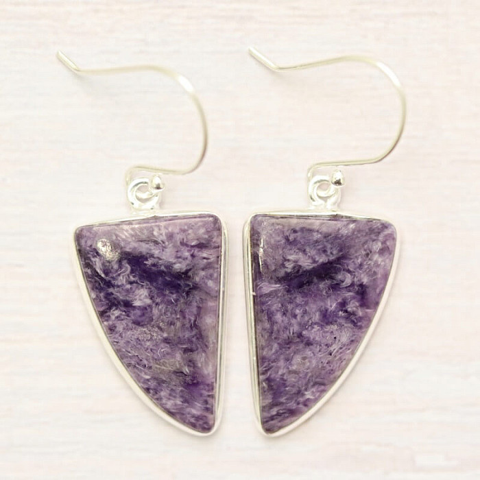 Čaroit náušnice stříbro Ag 925 E1150 - 2