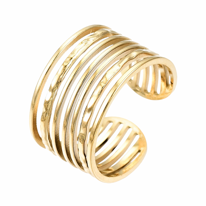 Dámský ocelový prsten Golden multistrand - 53 mm (US 6