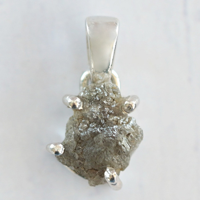 Diamant přírodní surový přívěsek stříbro Ag 925 LOT61 - 0