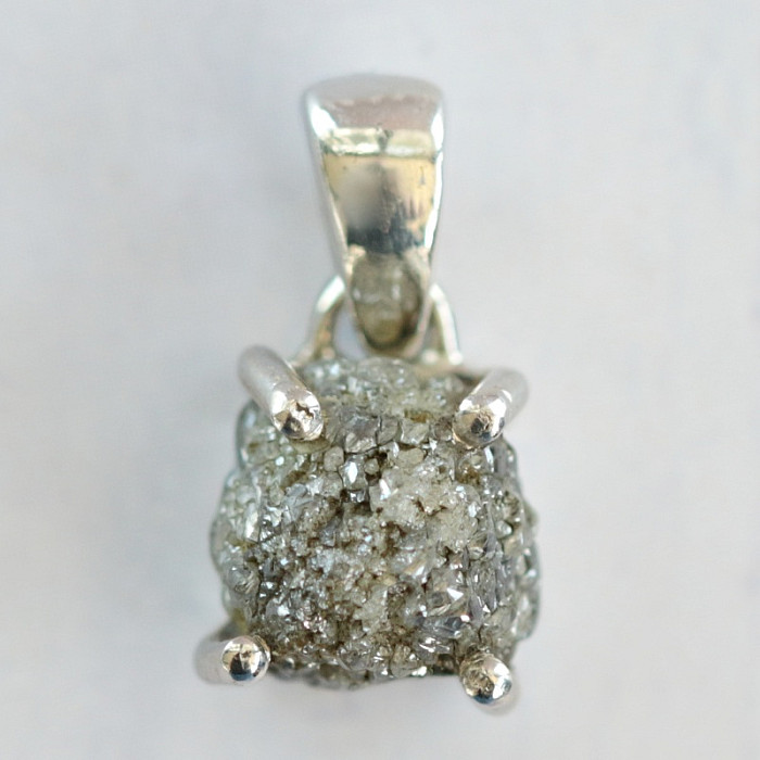 Diamant přírodní surový přívěsek stříbro Ag 925 LOT64 - 0
