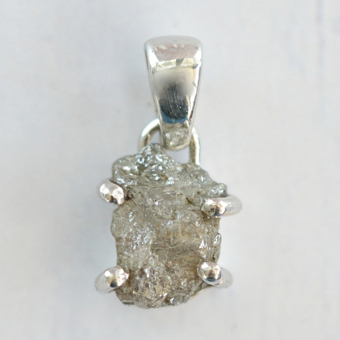 Diamant přírodní surový přívěsek stříbro Ag 925 LOT65 - 0