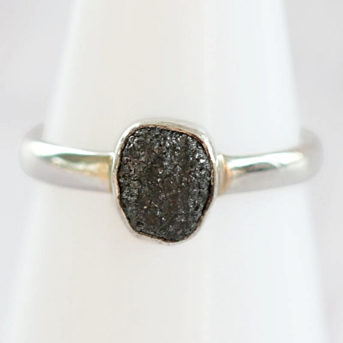 Diamant přírodní surový prsten stříbro Ag 925 R264 - 56 mm (US 7