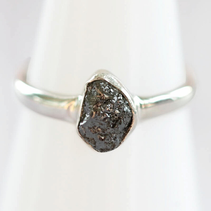 Diamant přírodní surový prsten stříbro Ag 925 R275 - 52 mm (US 6)
