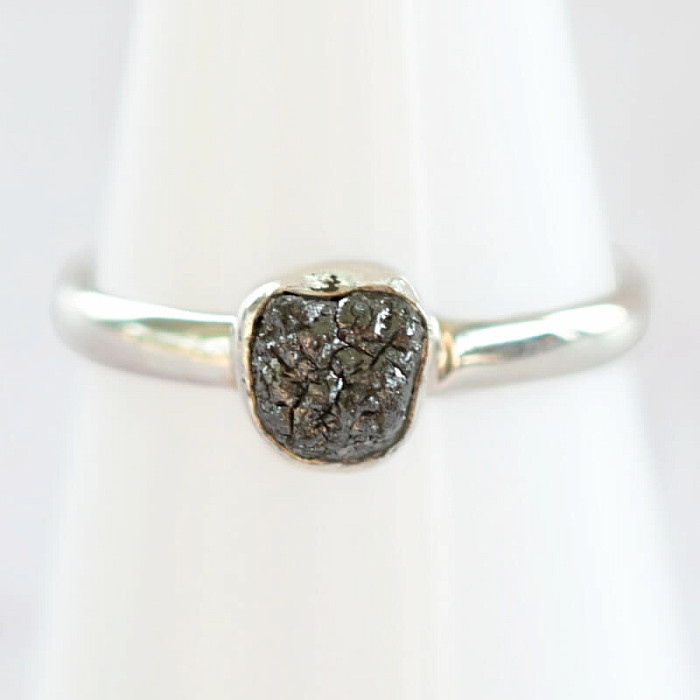 Diamant přírodní surový prsten stříbro Ag 925 R283 - 59 mm (US 9)