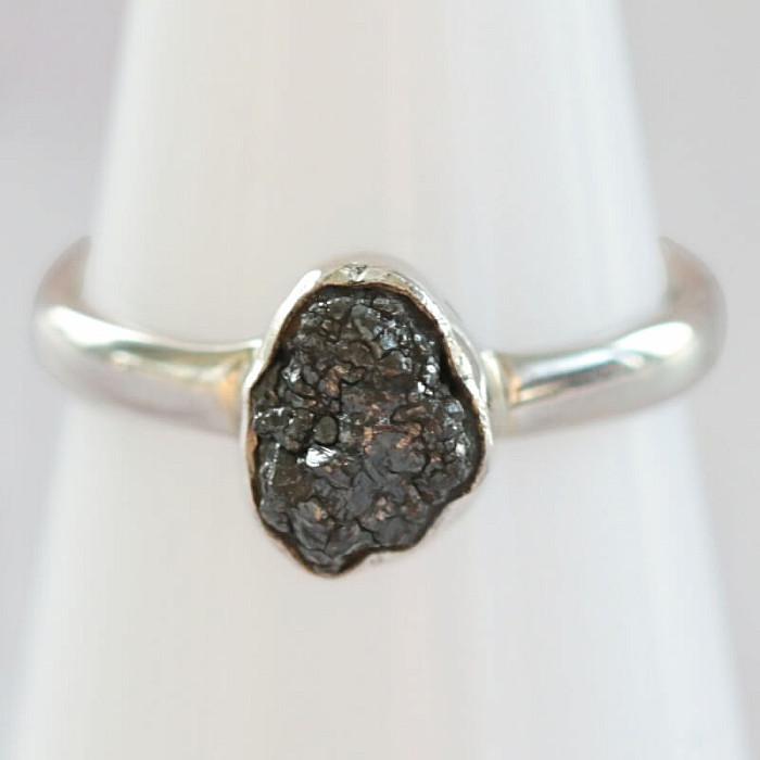 Diamant přírodní surový prsten stříbro Ag 925 R289 - 52 mm (US 6)