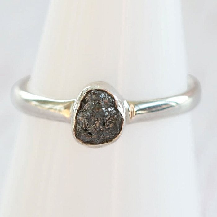 Diamant přírodní surový prsten stříbro Ag 925 R299 - 59 mm (US 9)