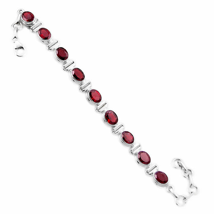 Granát broušený náramek stříbro Ag 925 37908 - 16