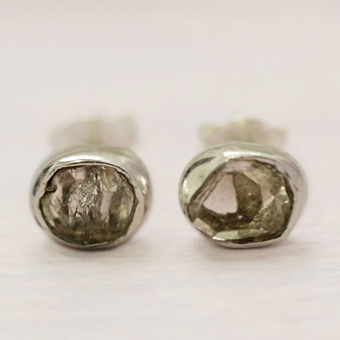 Herkimer diamant náušnice pecky stříbro Ag 925 E658 - 0