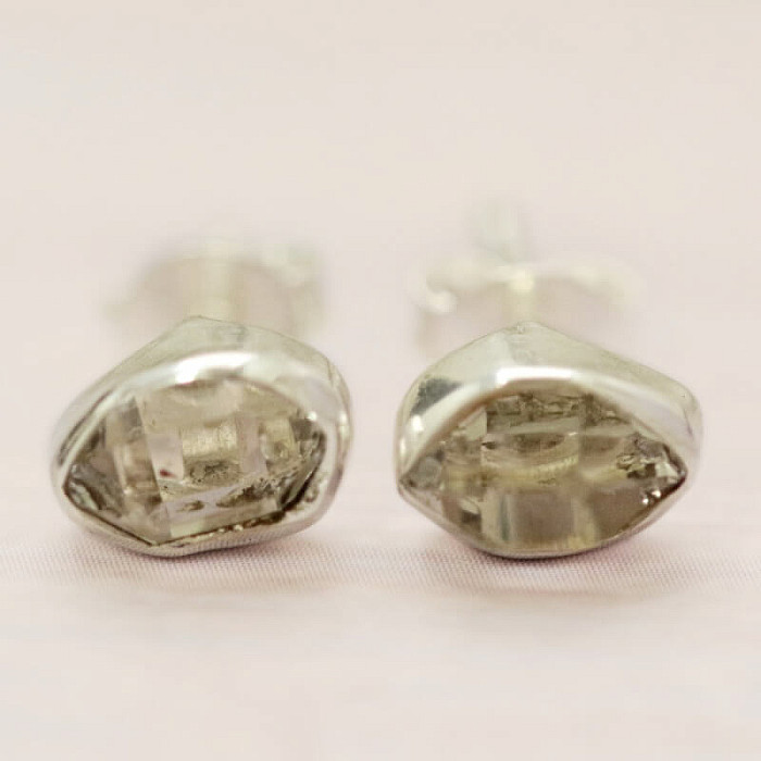 Herkimer diamant náušnice pecky stříbro Ag 925 E668 - 0