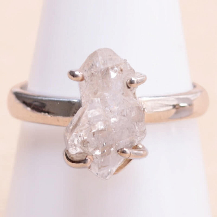 Herkimer diamant prsten stříbro Ag 925 KO331 - 60 mm (US 9