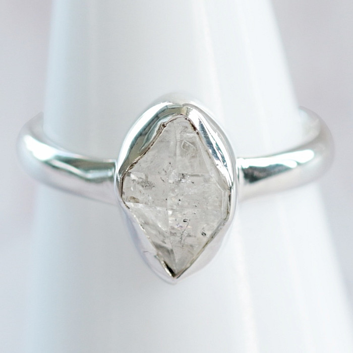 Herkimer diamant prsten stříbro Ag 925 R3945 - 53 mm (US 6