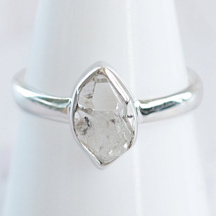 Herkimer diamant prsten stříbro Ag 925 R3946 - 60 mm (US 9