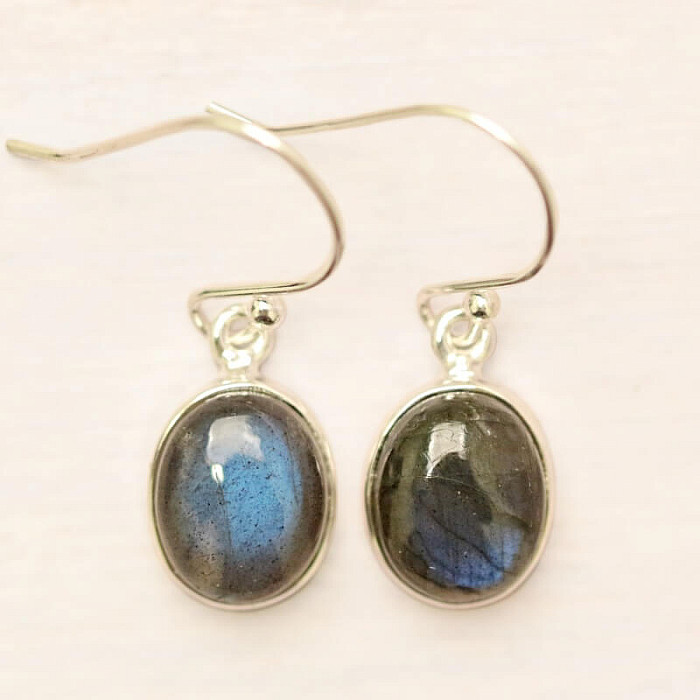 Labradorit duhový náušnice stříbro Ag 925 E720 - 1