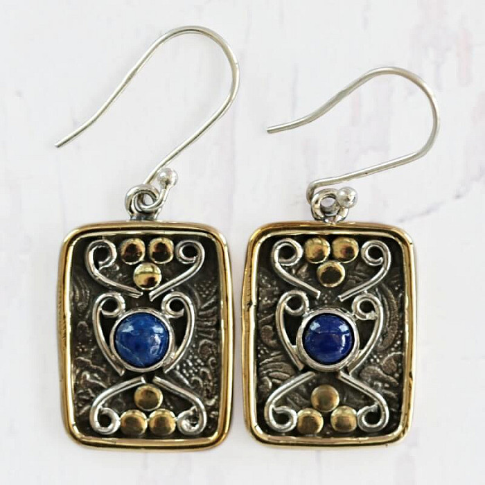 Lapis Lazuli náušnice stříbro Ag 925 26378 - 2 cm