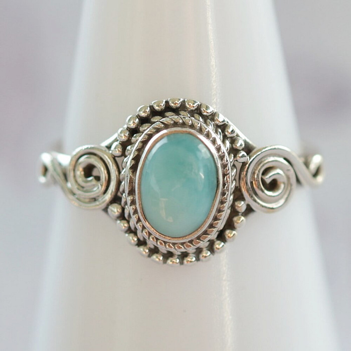 Larimar prsten stříbro Ag 925 64202 - 56 mm (US 7