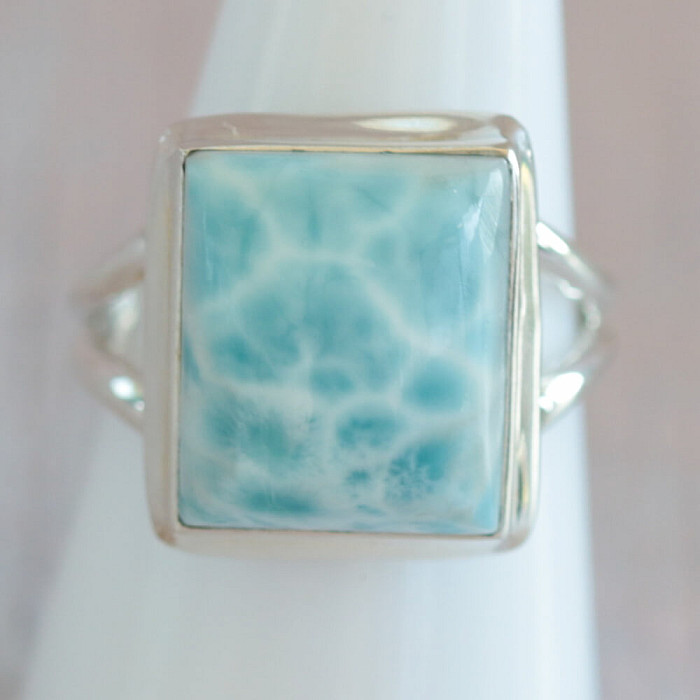 Larimar prsten stříbro Ag 925 LOT386 - 58 mm (US 8