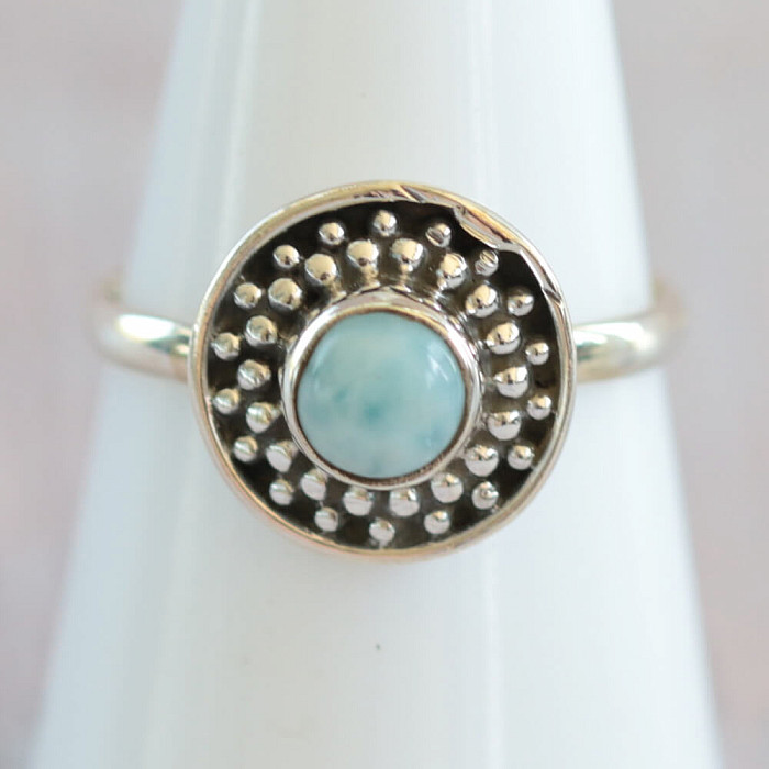 Larimar prsten stříbro Ag 925 MIX152 - 54 mm (US 7)