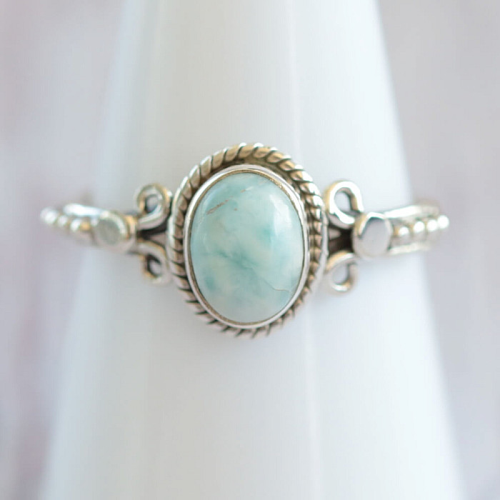 Larimar prsten stříbro Ag 925 MIX153 - 57 mm (US 8)