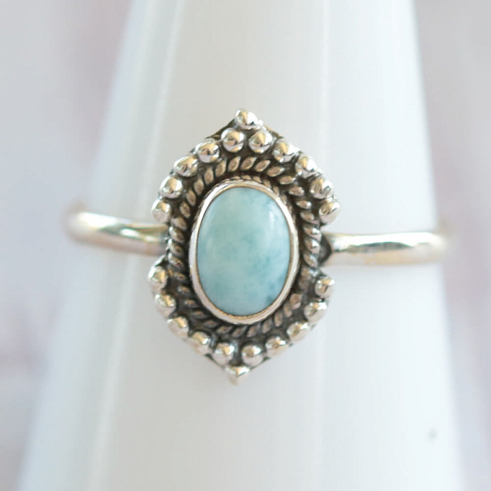 Larimar prsten stříbro Ag 925 MIX154 - 61 mm (US 9