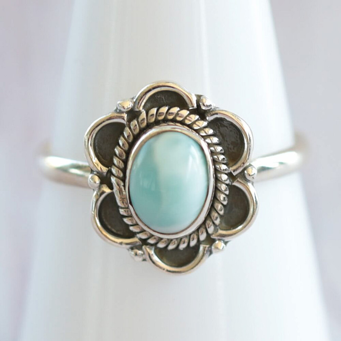 Larimar prsten stříbro Ag 925 MIX155 - 55 mm (US 7