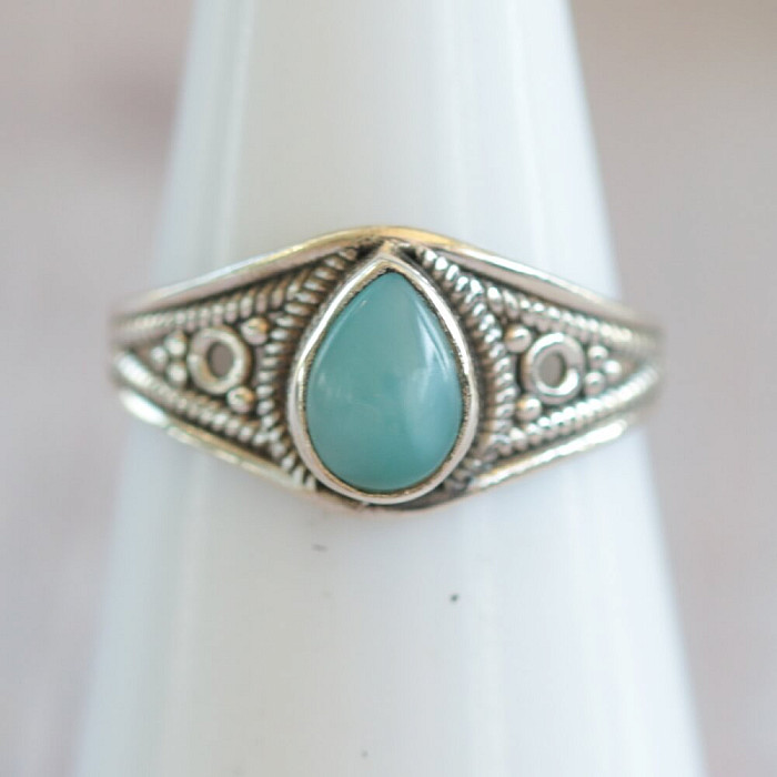Larimar prsten stříbro Ag 925 MIX96 - 51 mm (US 5