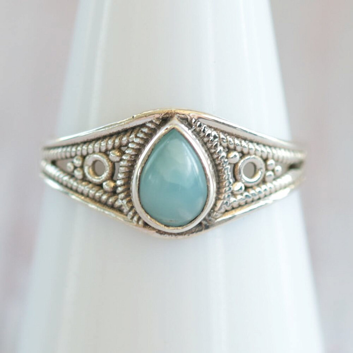 Larimar prsten stříbro Ag 925 MIX97 - 56 mm (US 7